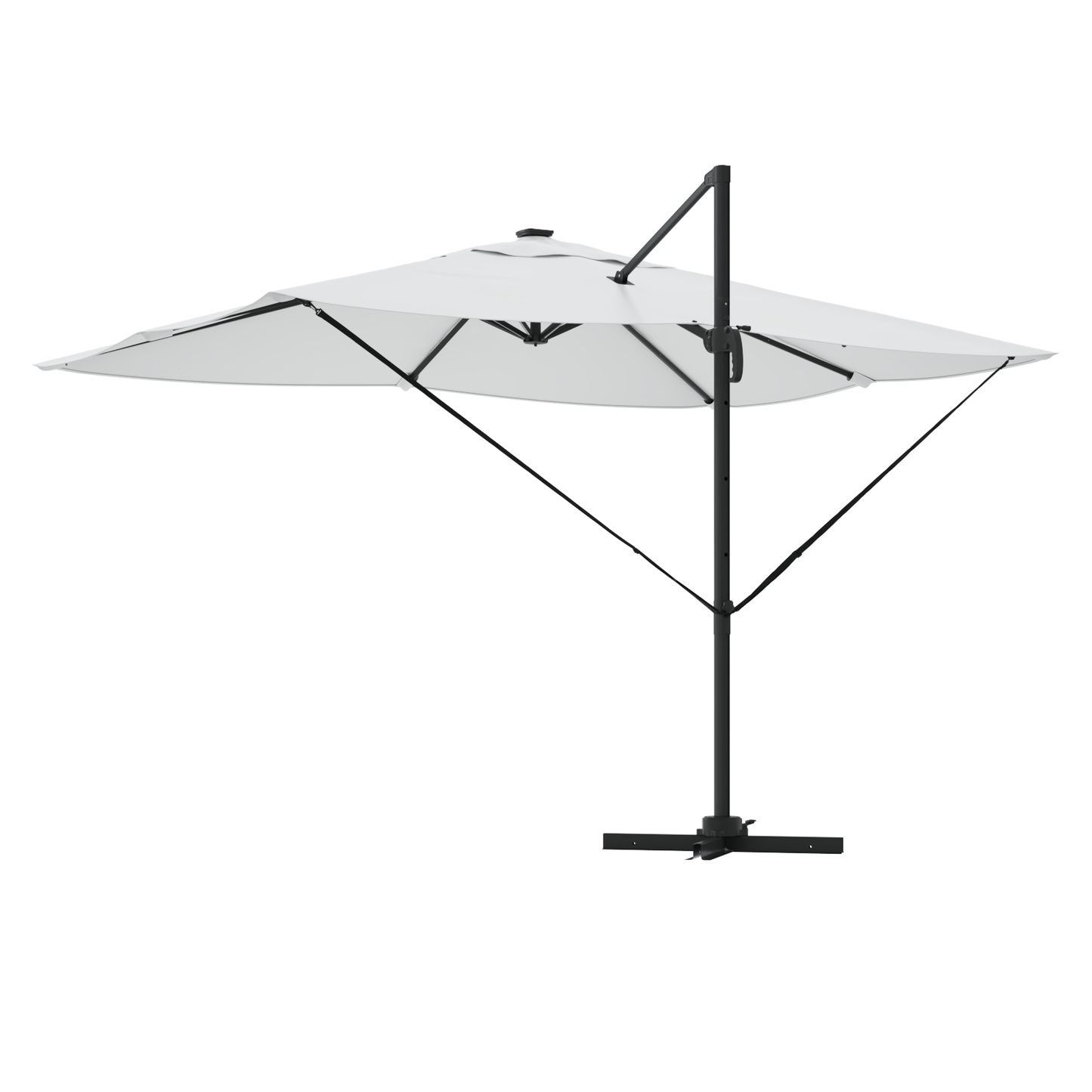 Parasoll med lås sand 352 x 251 x 265 cm Polyester og aluminium
