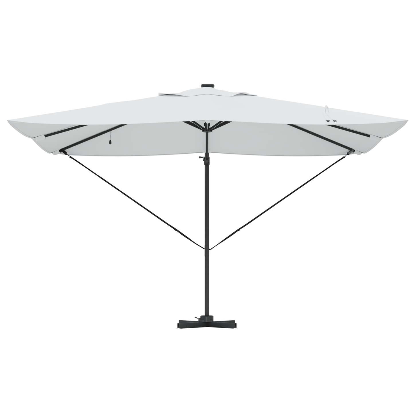 Parasoll med lås sand 352 x 251 x 265 cm Polyester og aluminium