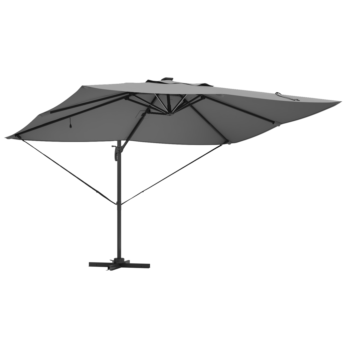 Parasoll Antrasitt 352 x 251 x 265 cm Polyester og aluminium