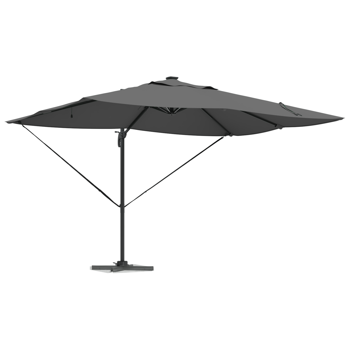 Parasoll Antrasitt 352 x 251 x 265 cm Polyester og aluminium