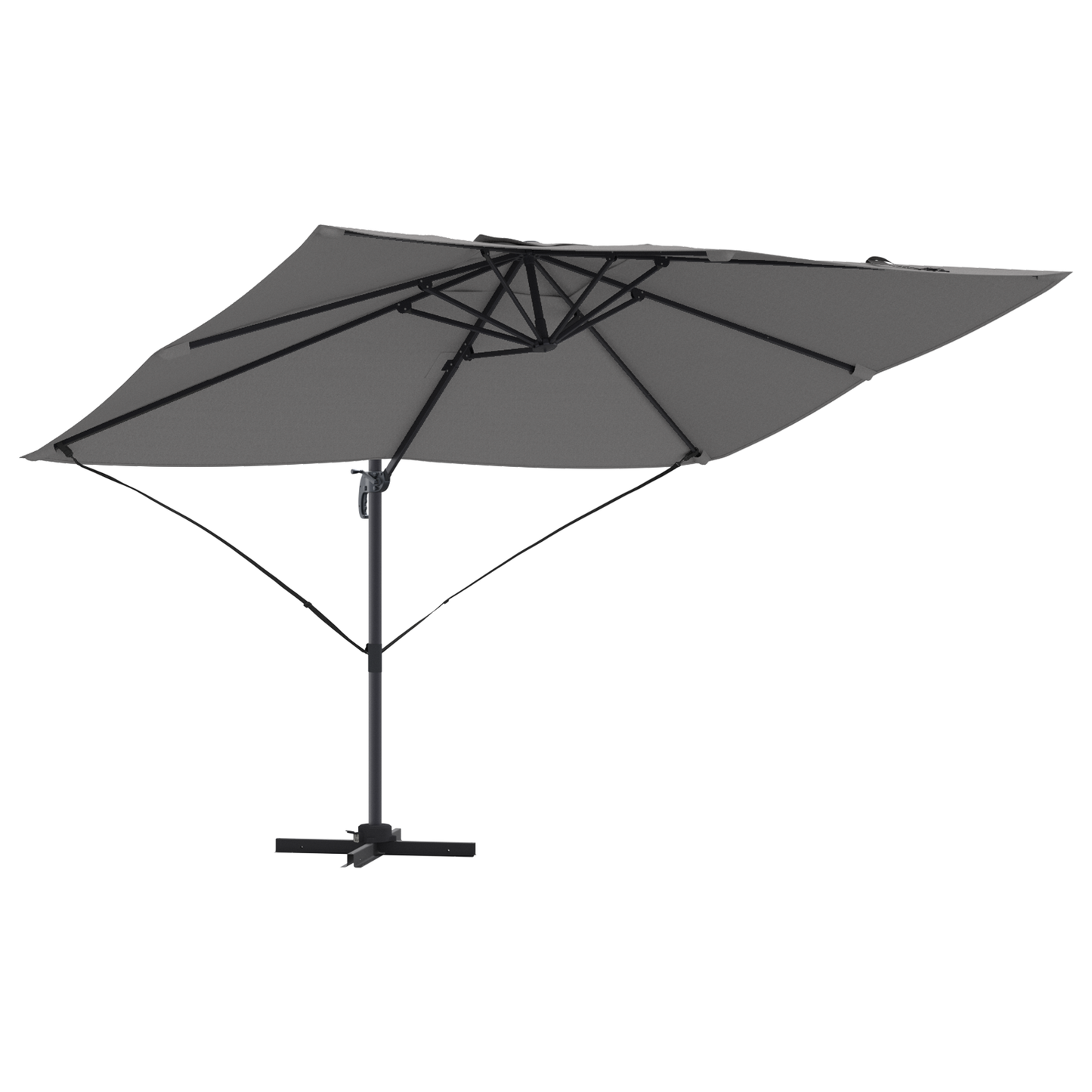 Parasoll Antrasitt 351 x 250 x 260 cm Polyester og aluminium