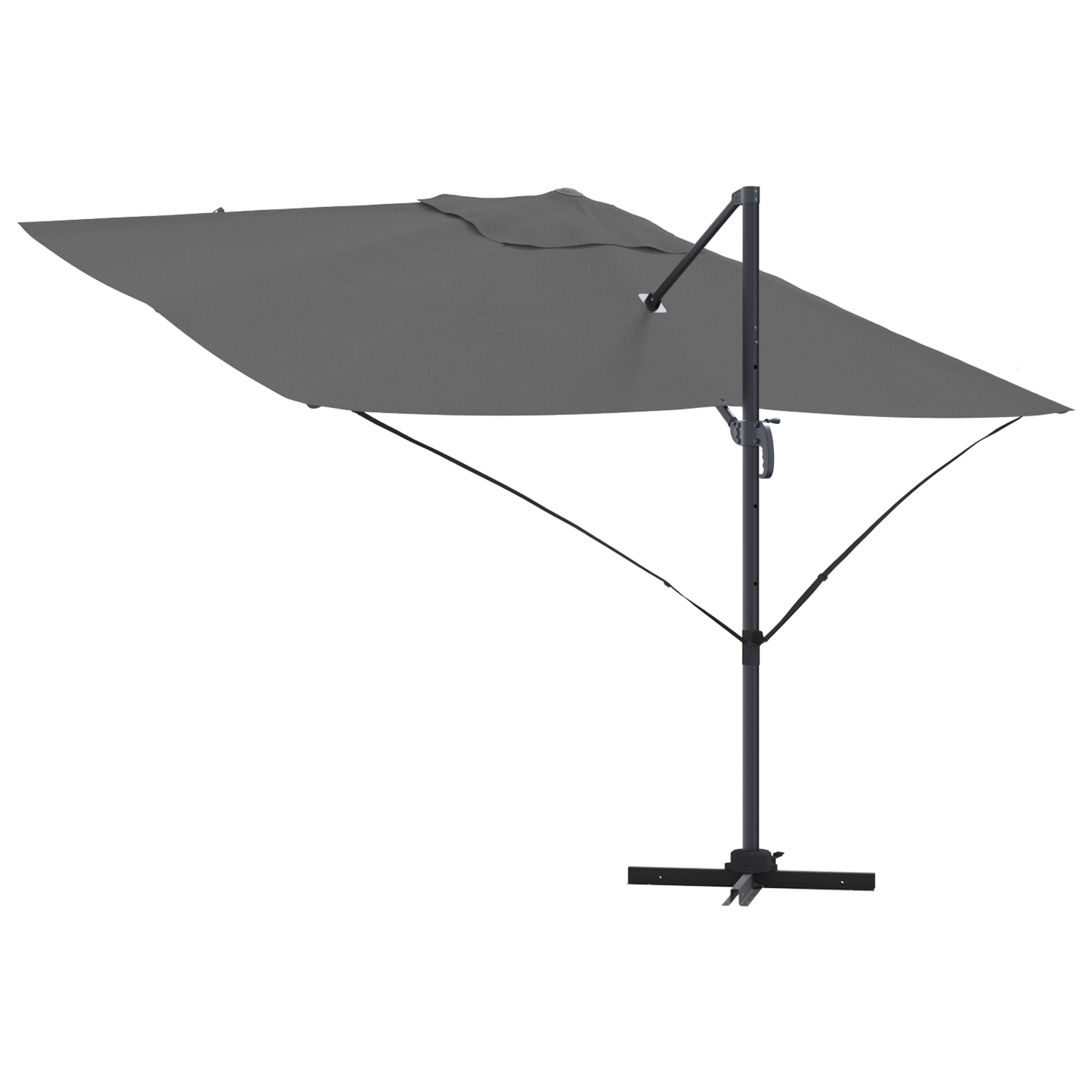 Parasoll Antrasitt 351 x 250 x 260 cm Polyester og aluminium
