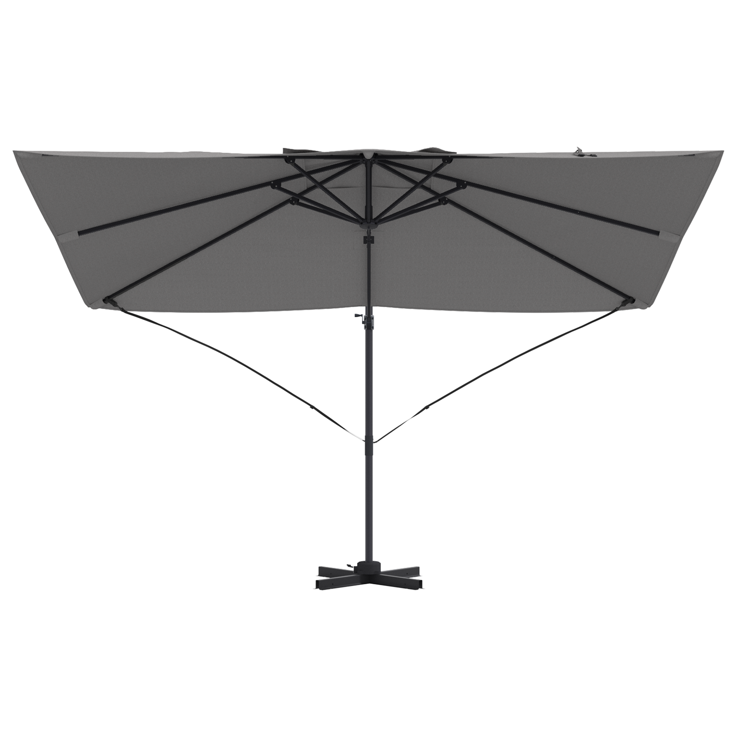 Parasoll Antrasitt 351 x 250 x 260 cm Polyester og aluminium