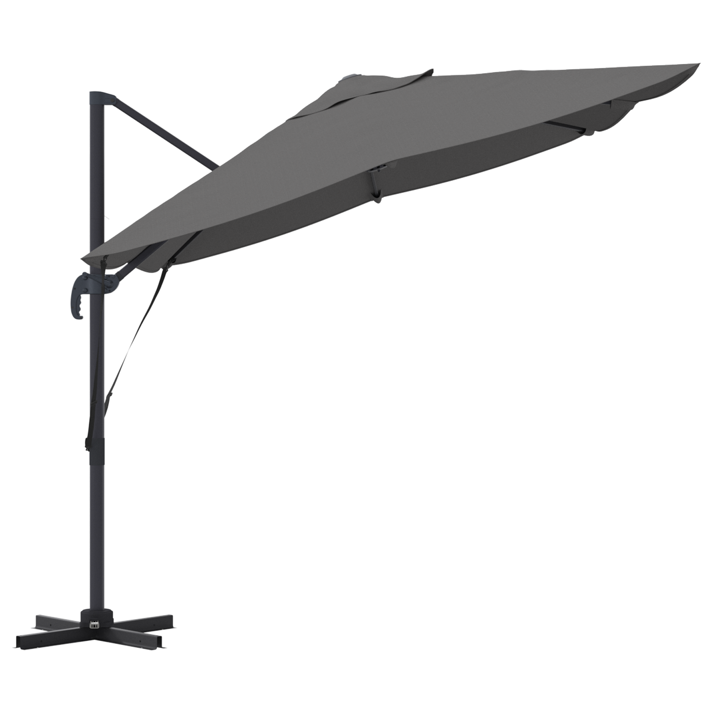 Parasoll Antrasitt 351 x 250 x 260 cm Polyester og aluminium