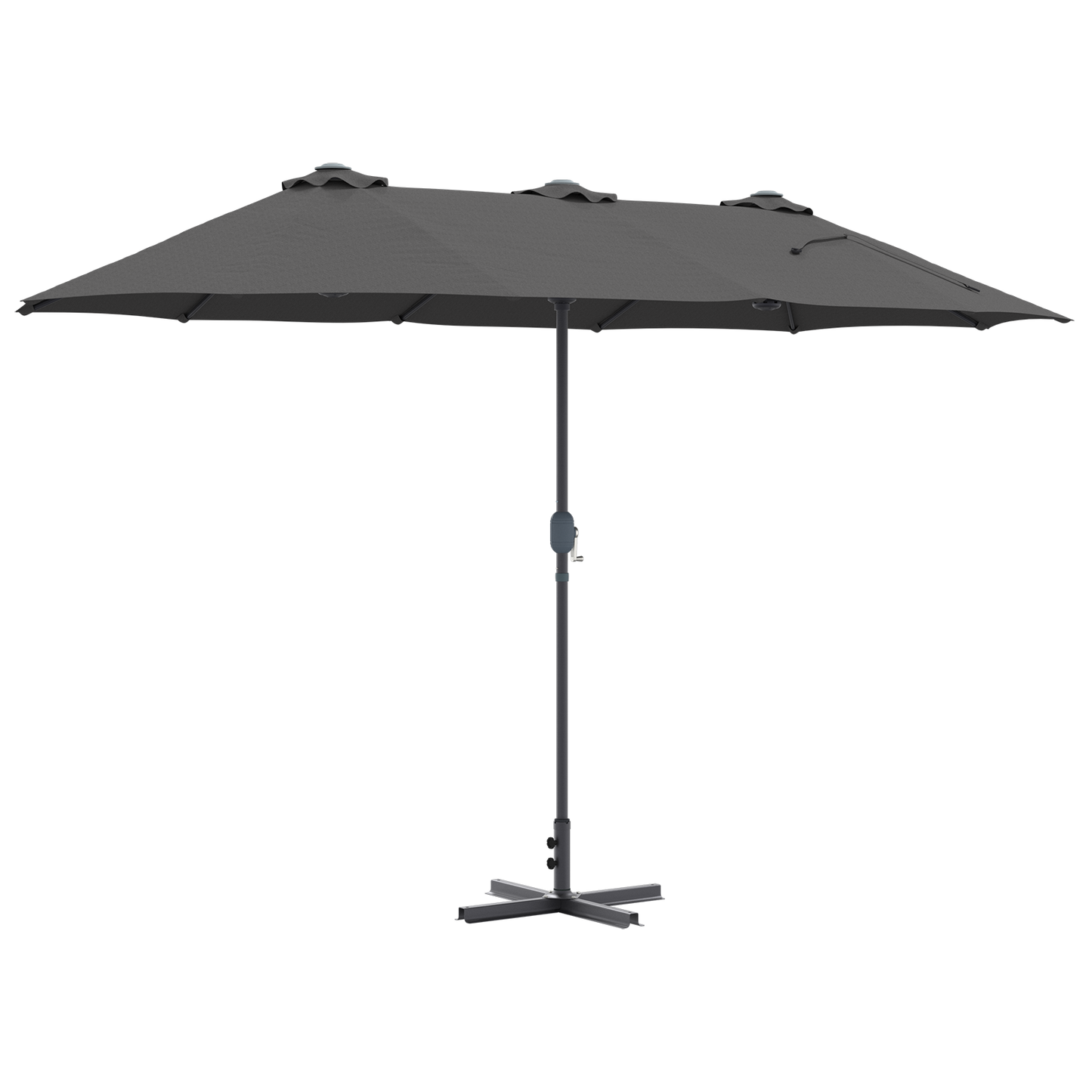 Hageparasol Antrasitt 370 x 197 x 239 cm Polyester og aluminium