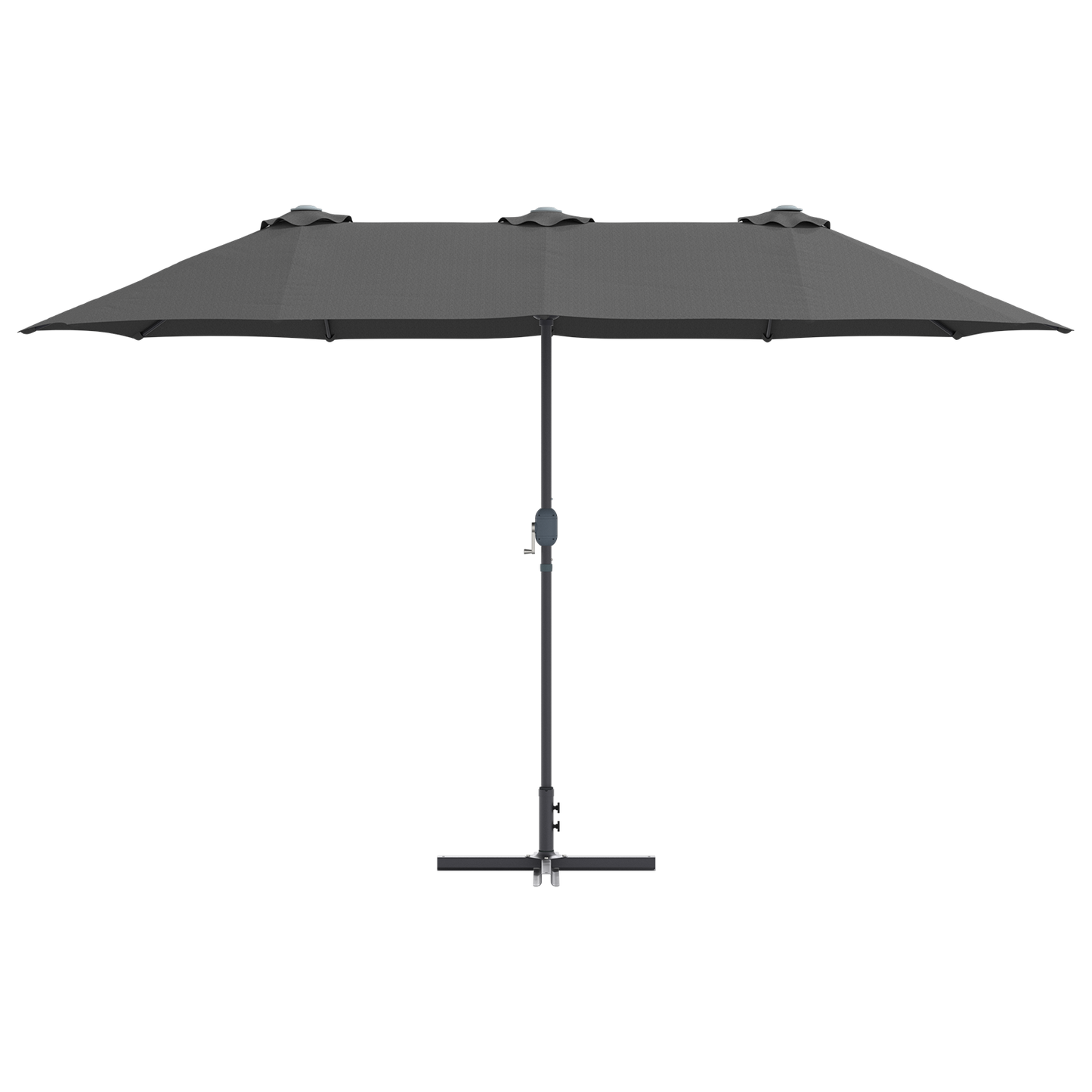 Hageparasol Antrasitt 370 x 197 x 239 cm Polyester og aluminium