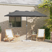 Hageparasol Antrasitt 370 x 197 x 239 cm Polyester og aluminium