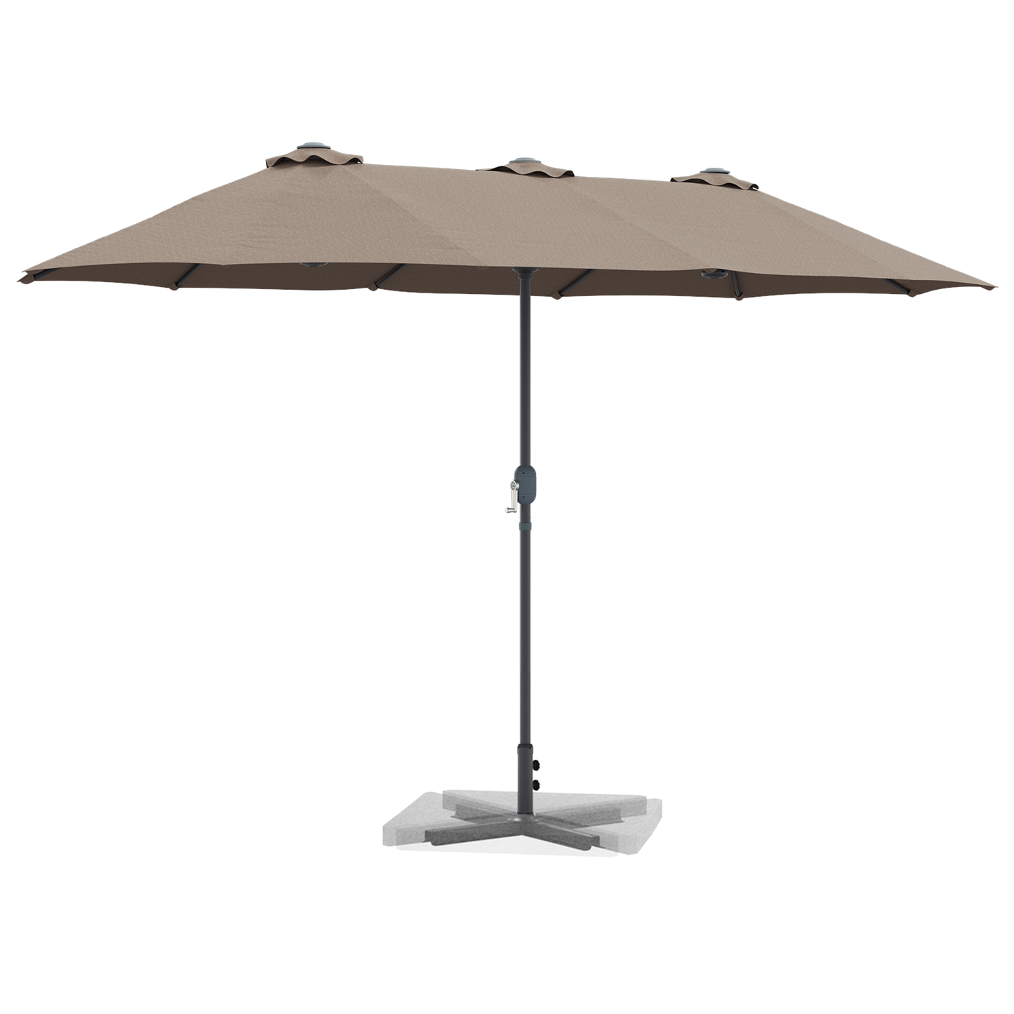 Hageparasol Gråbrun 370 x 197 x 239 cm Polyester og aluminium
