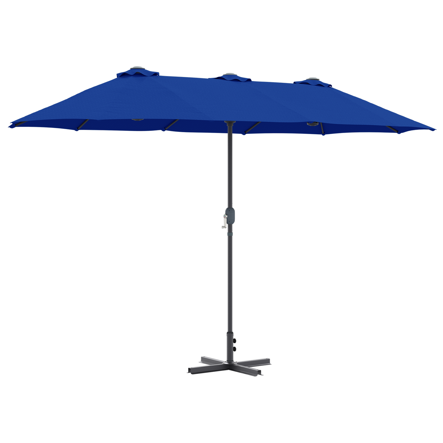 Hageparasol 370 x 197 x 239 cm Polyester og aluminium Azurblå
