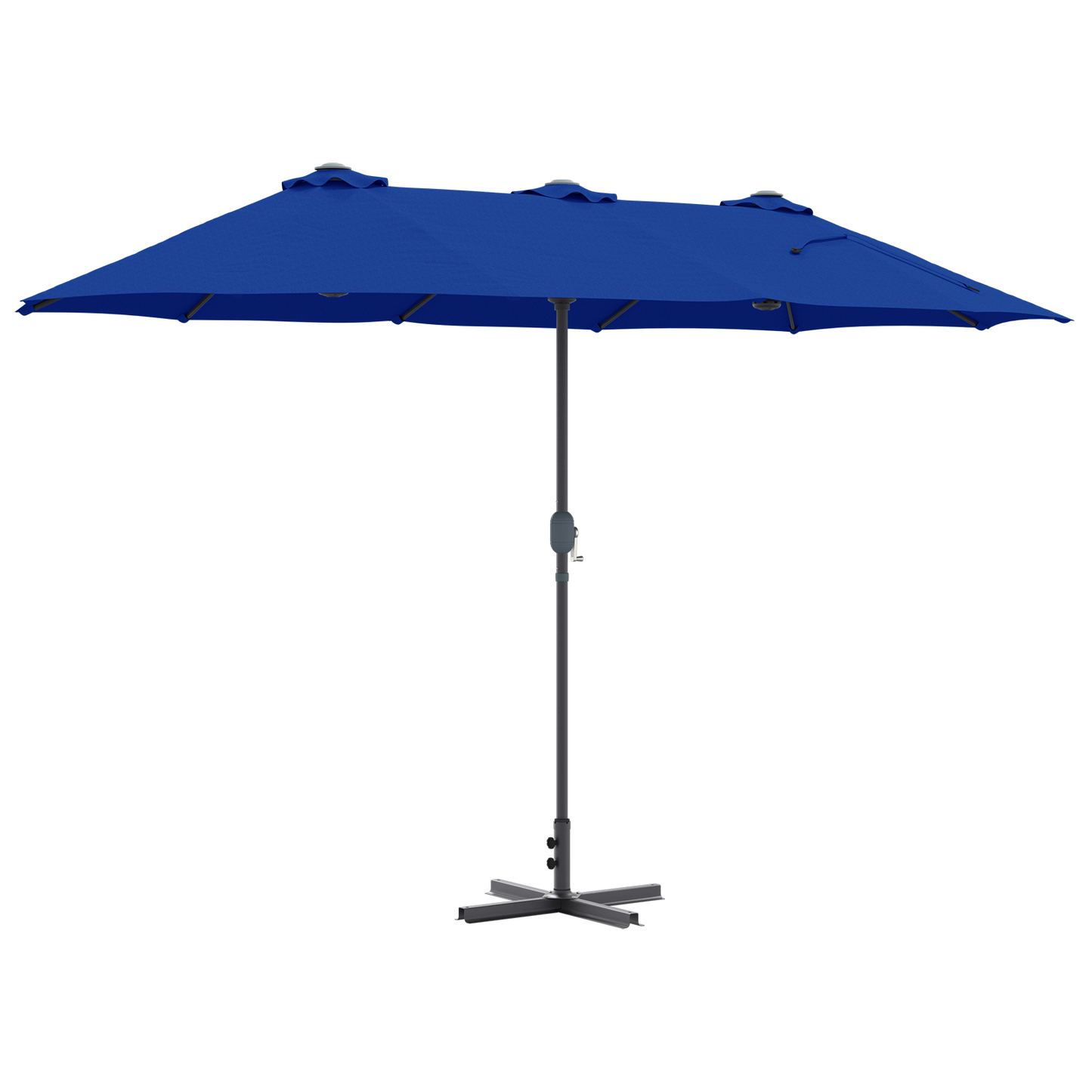 Hageparasol 370 x 197 x 239 cm Polyester og aluminium Azurblå