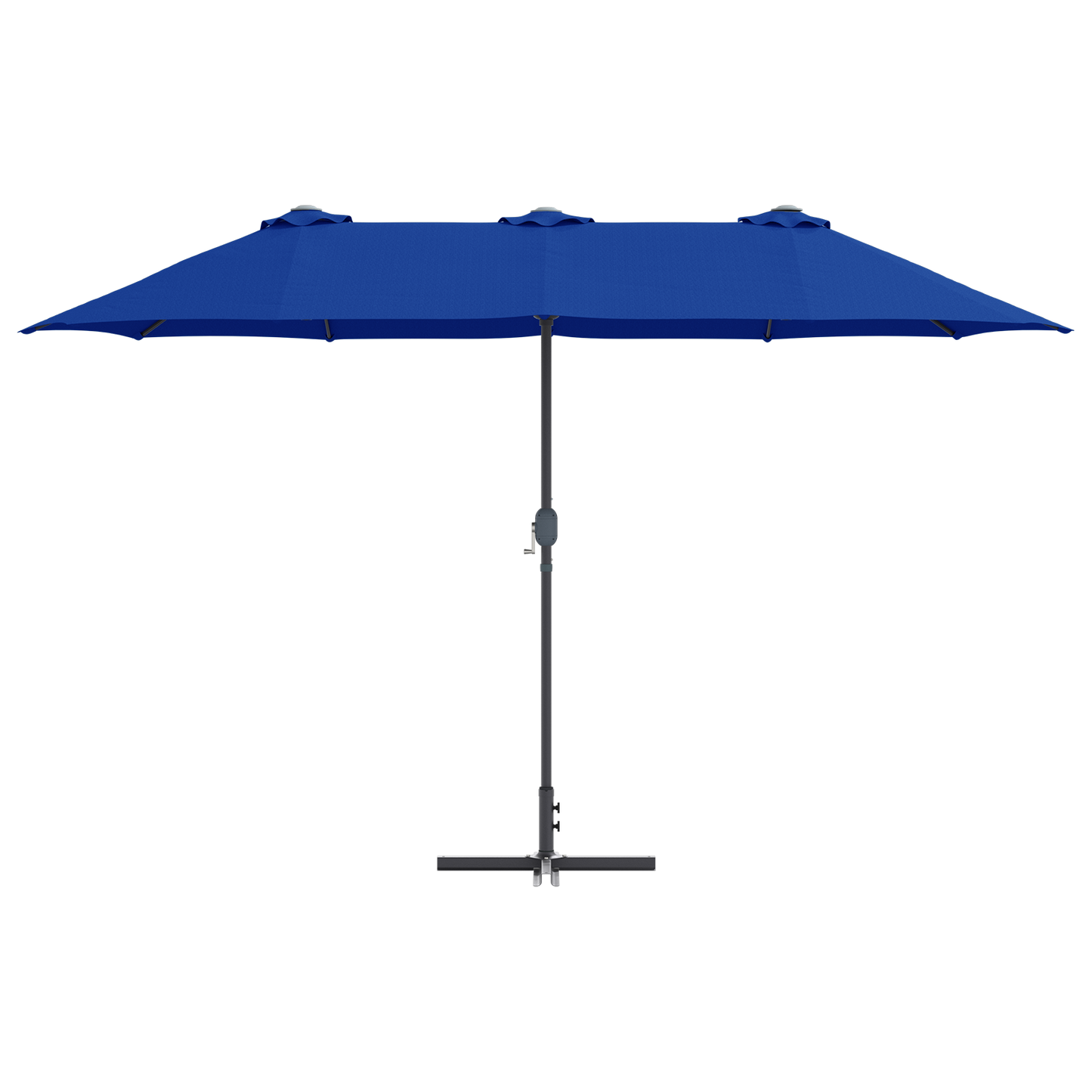 Hageparasol 370 x 197 x 239 cm Polyester og aluminium Azurblå