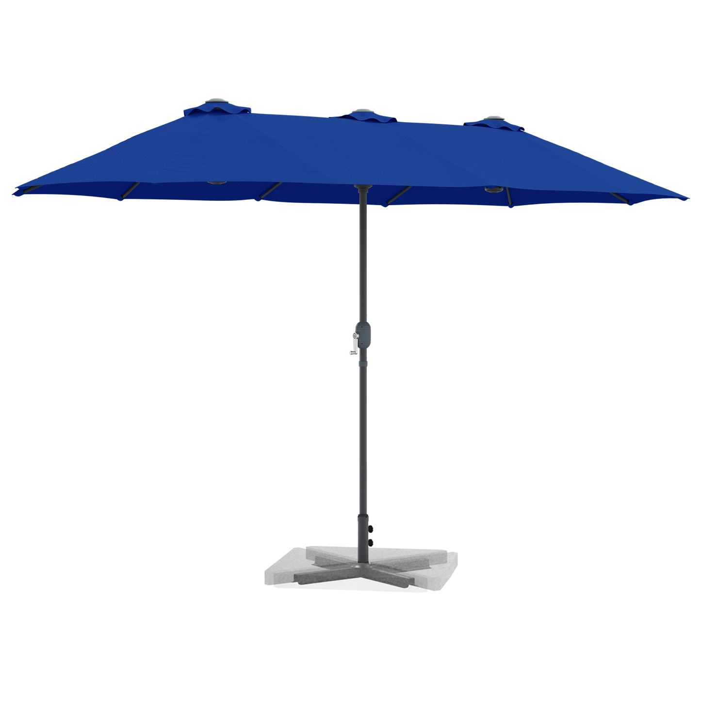 Hageparasol 370 x 197 x 239 cm Polyester og aluminium Azurblå