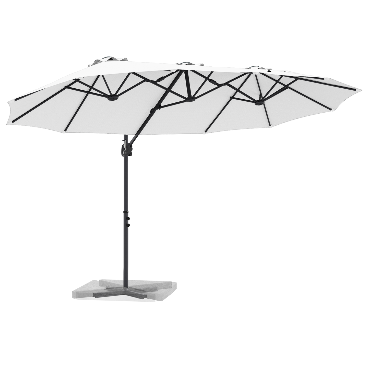 Parasoll sand 372 x 198 x 243 cm Polyester og aluminium