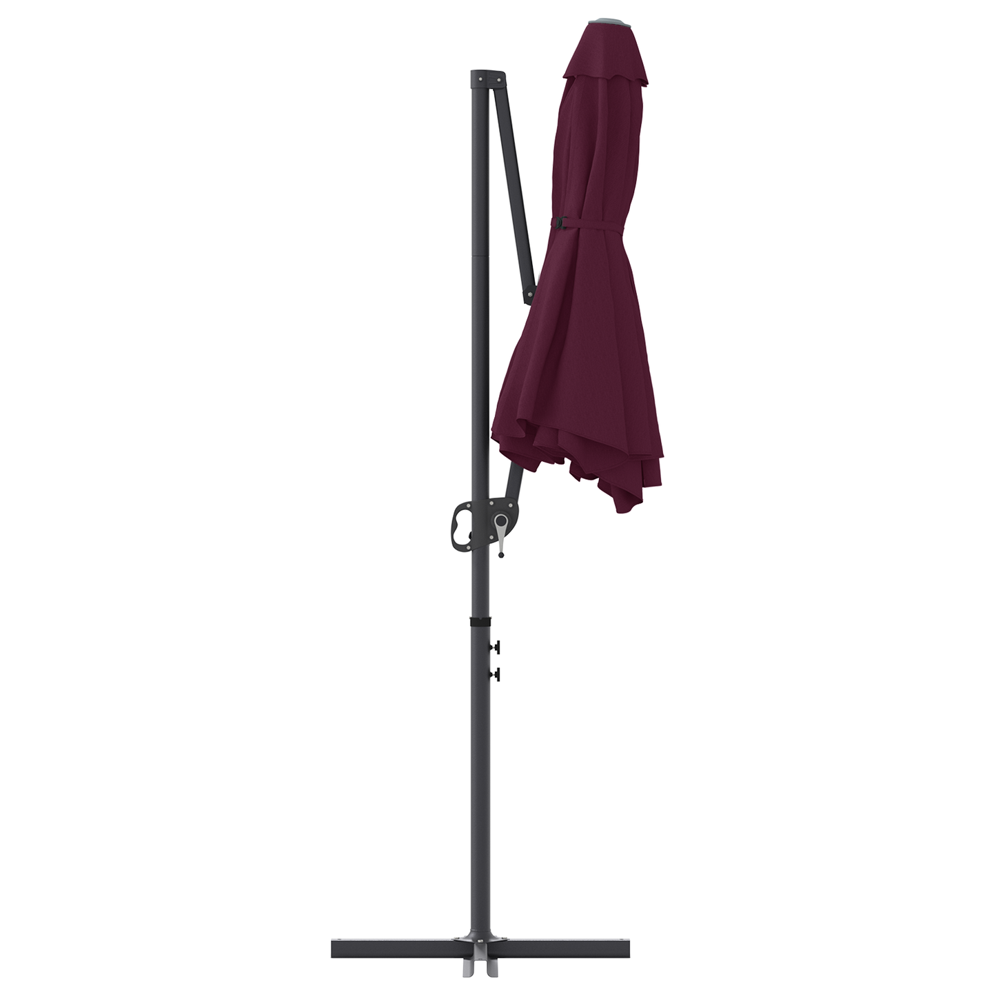 Parasoll Bordeaux Rød 372 x 198 x 243 cm Polyester og aluminium