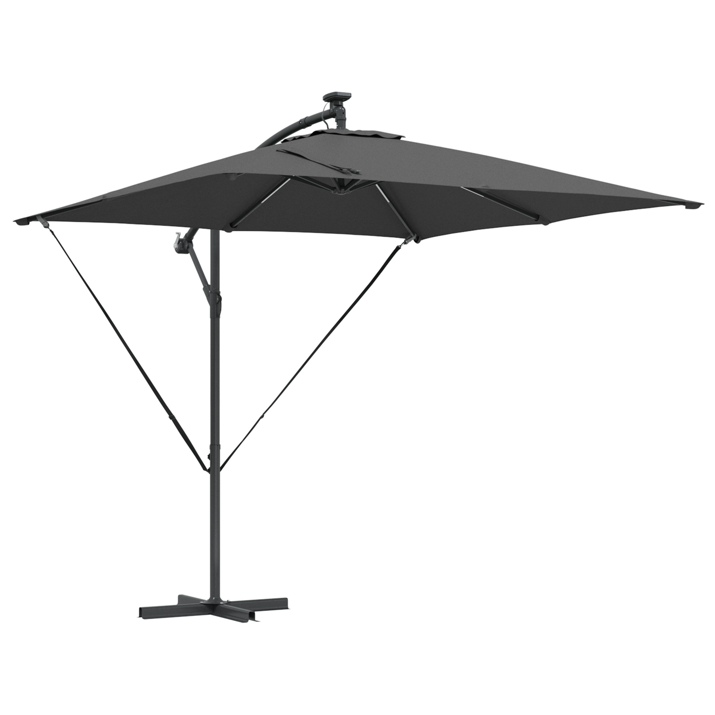 Parasoll Antrasitt 249 x 249 x 250 cm Polyester og aluminium