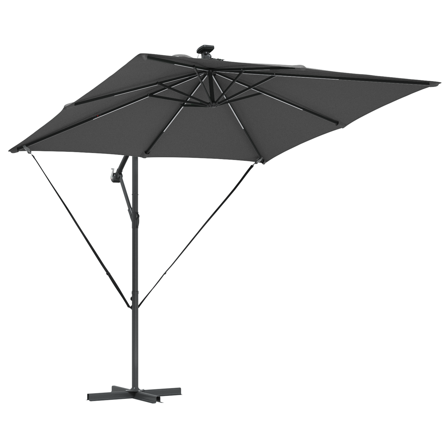 Parasoll Antrasitt 249 x 249 x 250 cm Polyester og aluminium