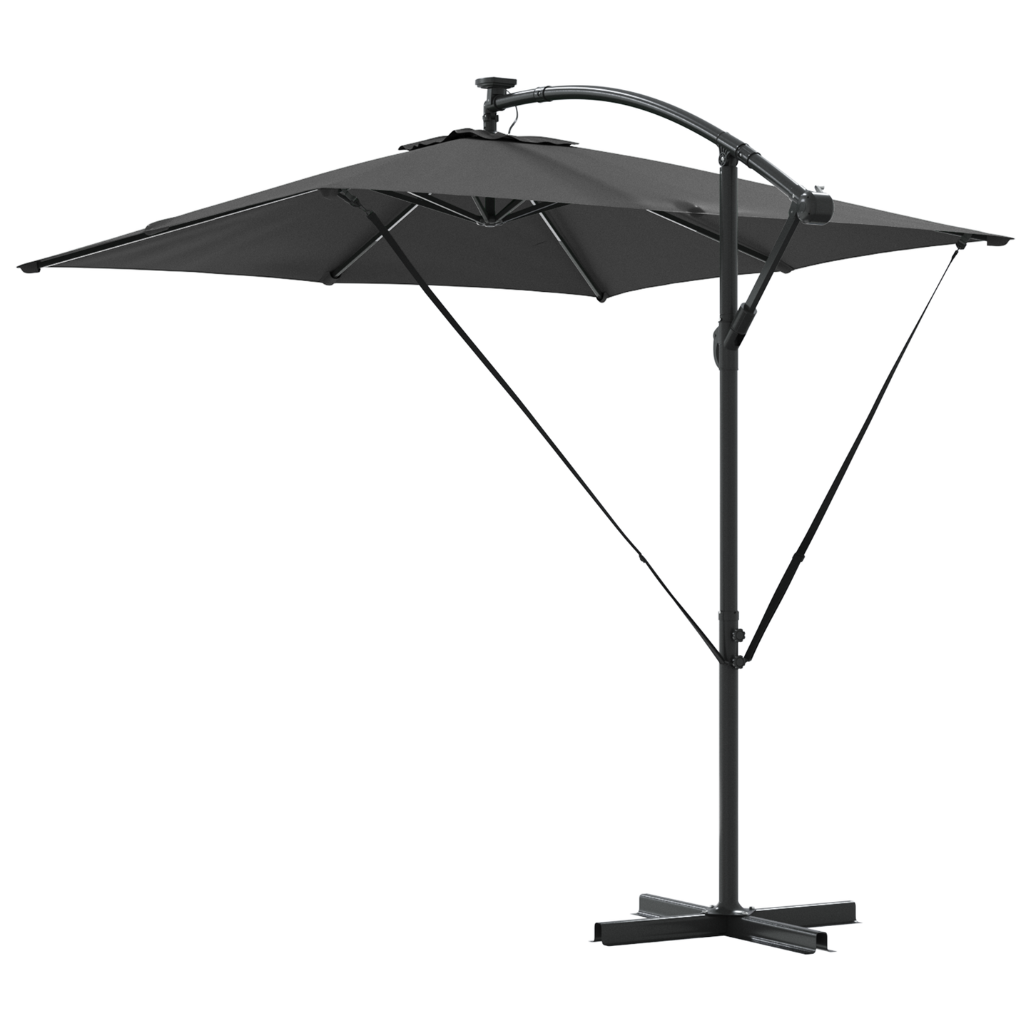 Parasoll Antrasitt 249 x 249 x 250 cm Polyester og aluminium