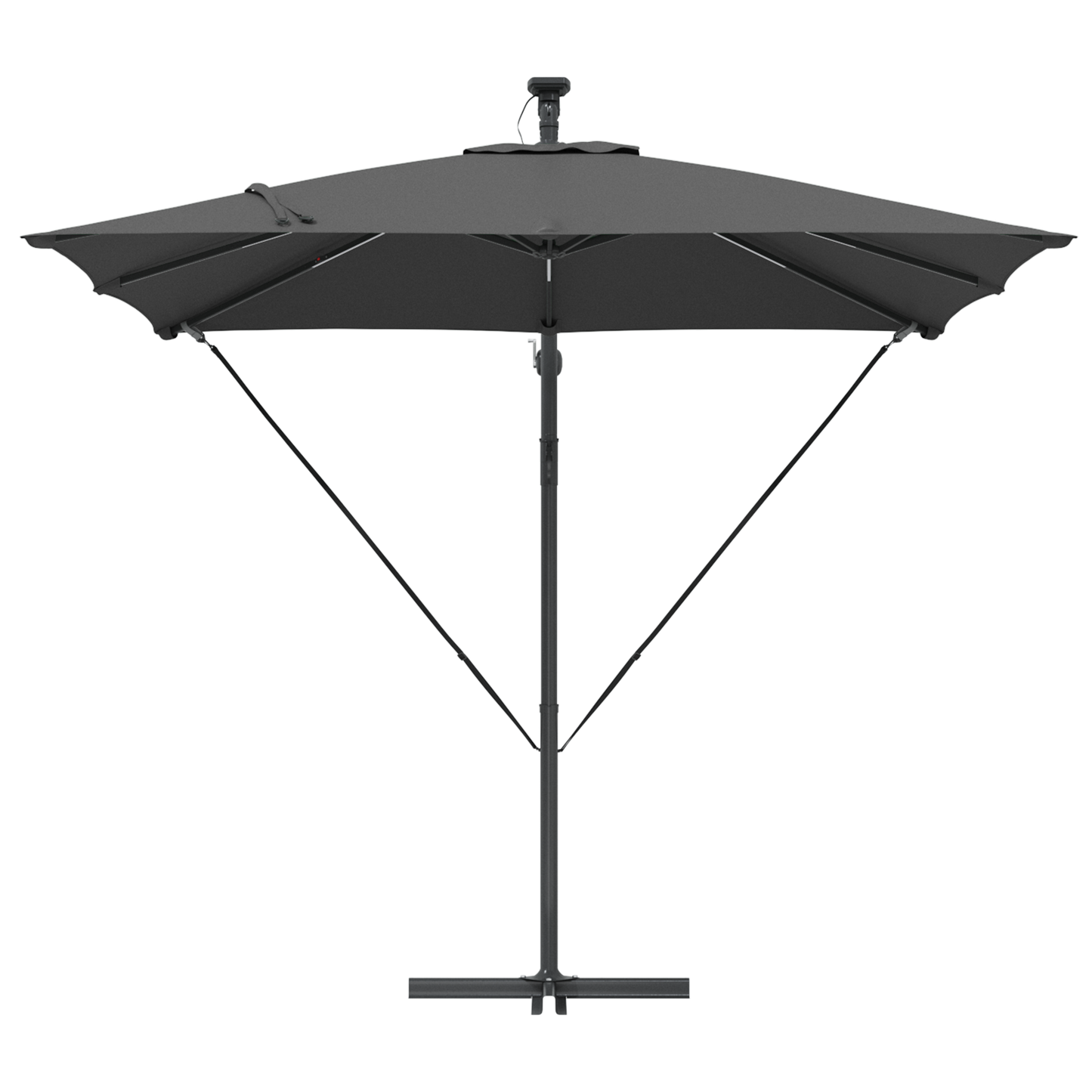 Parasoll Antrasitt 249 x 249 x 250 cm Polyester og aluminium