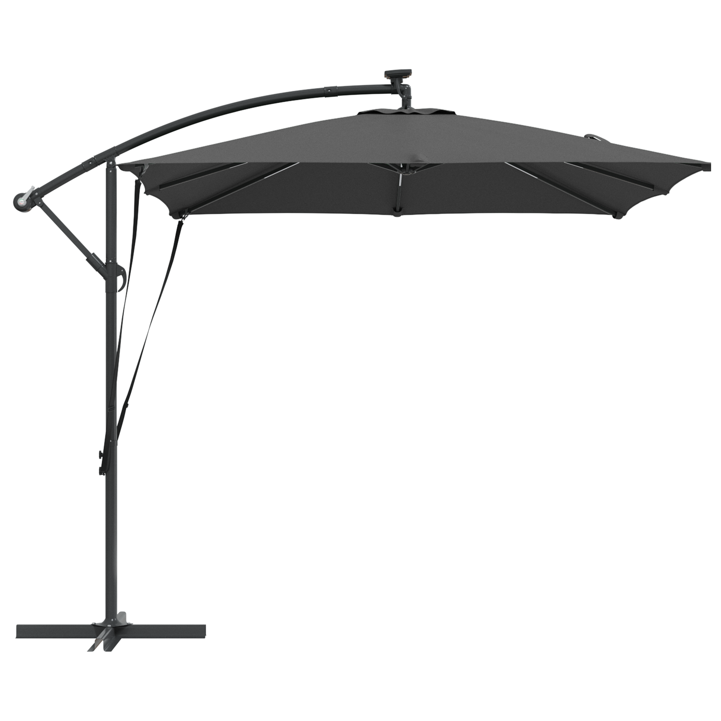 Parasoll Antrasitt 249 x 249 x 250 cm Polyester og aluminium