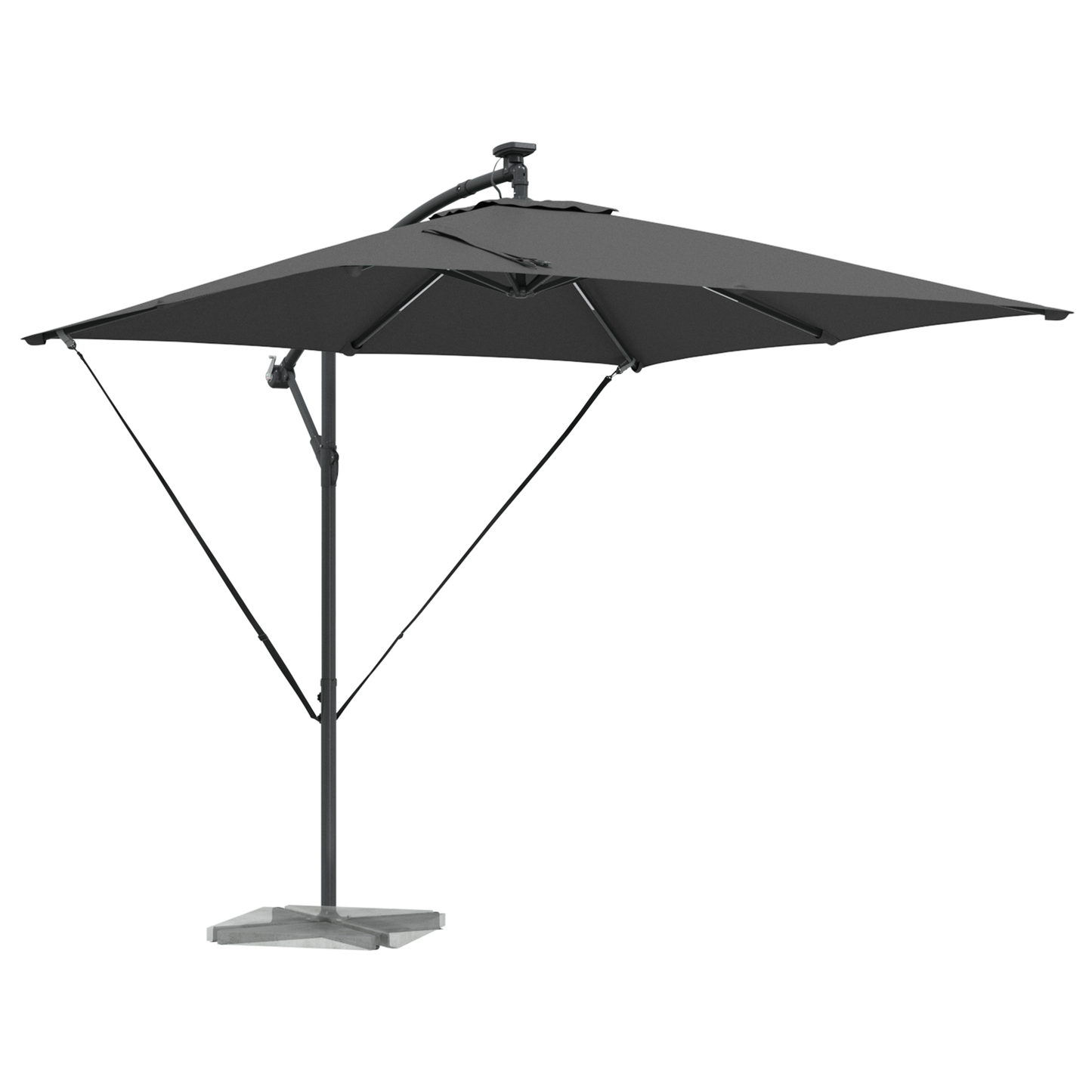 Parasoll Antrasitt 249 x 249 x 250 cm Polyester og aluminium