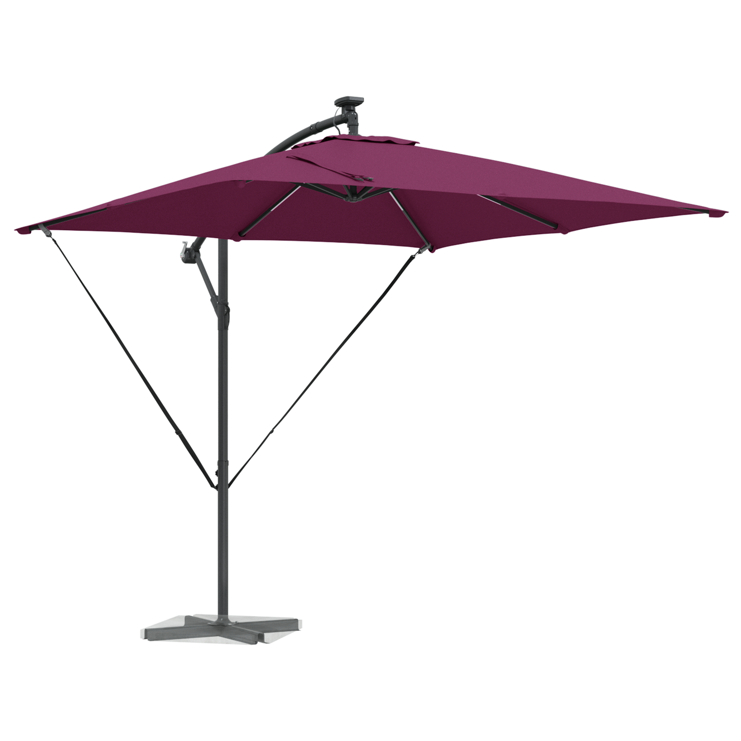 Parasoll Bordeaux Rød 249 x 249 x 250 cm Polyester og aluminium