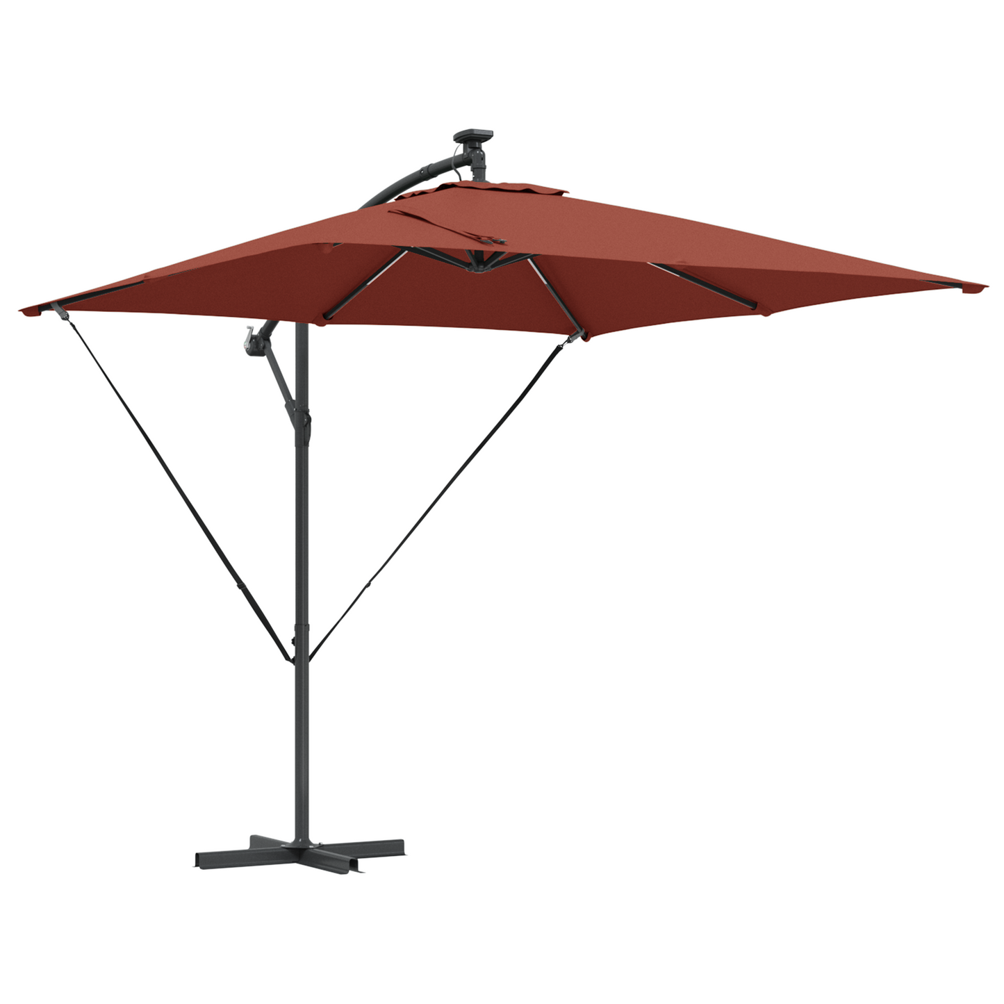 Parasoll Terrakotta 249 x 249 x 250 cm Polyester og aluminium