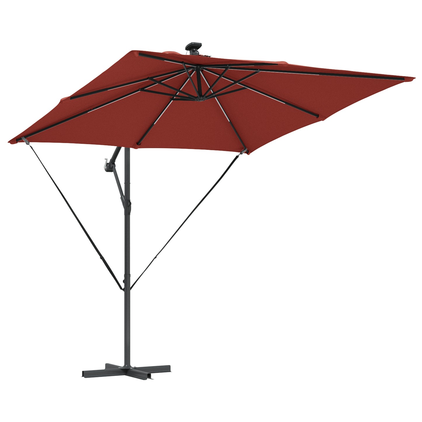 Parasoll Terrakotta 249 x 249 x 250 cm Polyester og aluminium