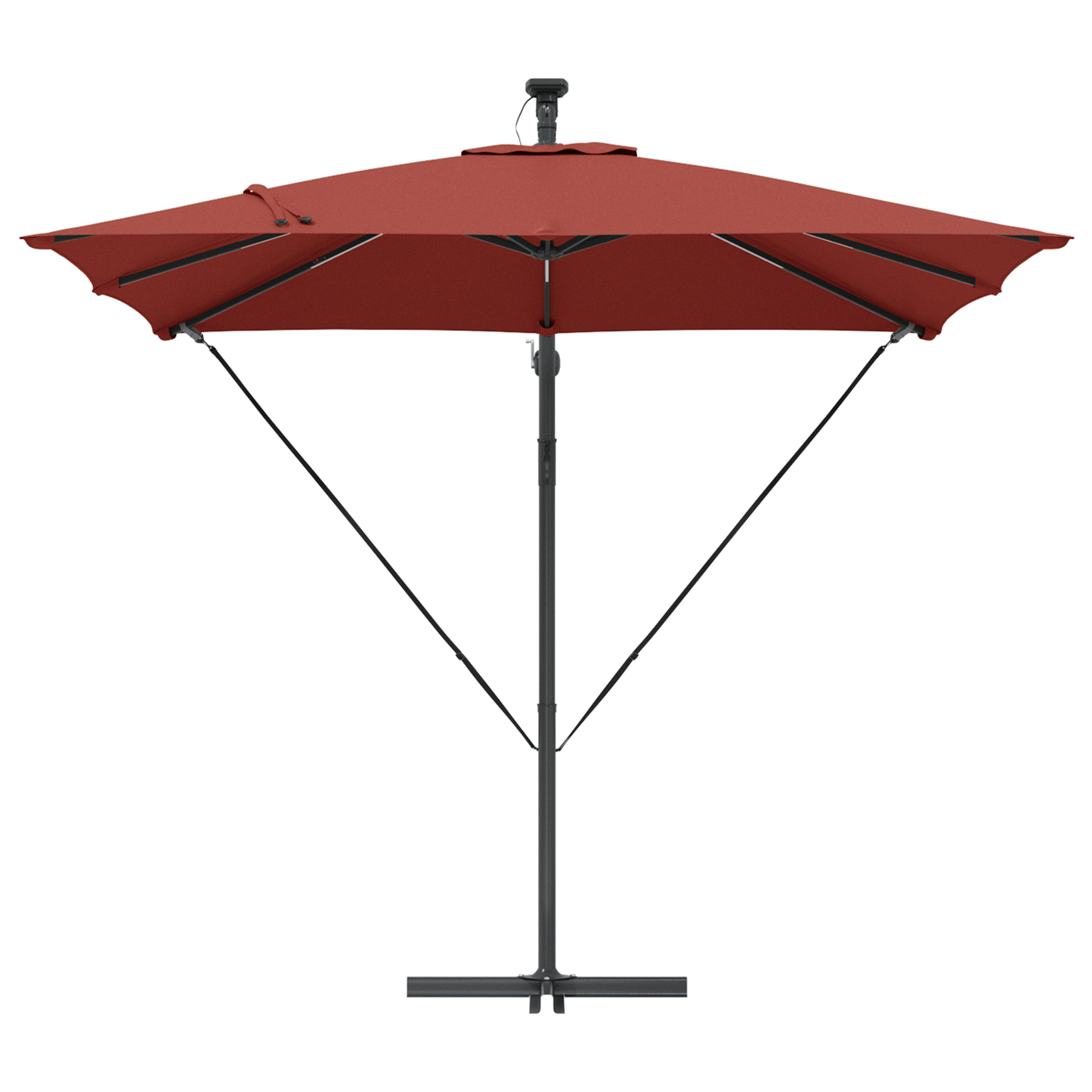 Parasoll Terrakotta 249 x 249 x 250 cm Polyester og aluminium