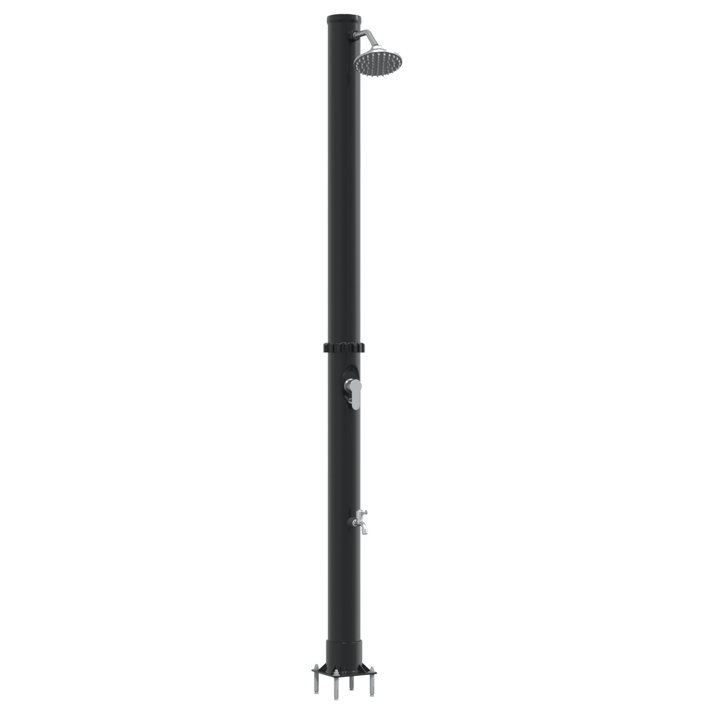 Utendørs Soldusj Svart 217 cm PVC og Aluminium