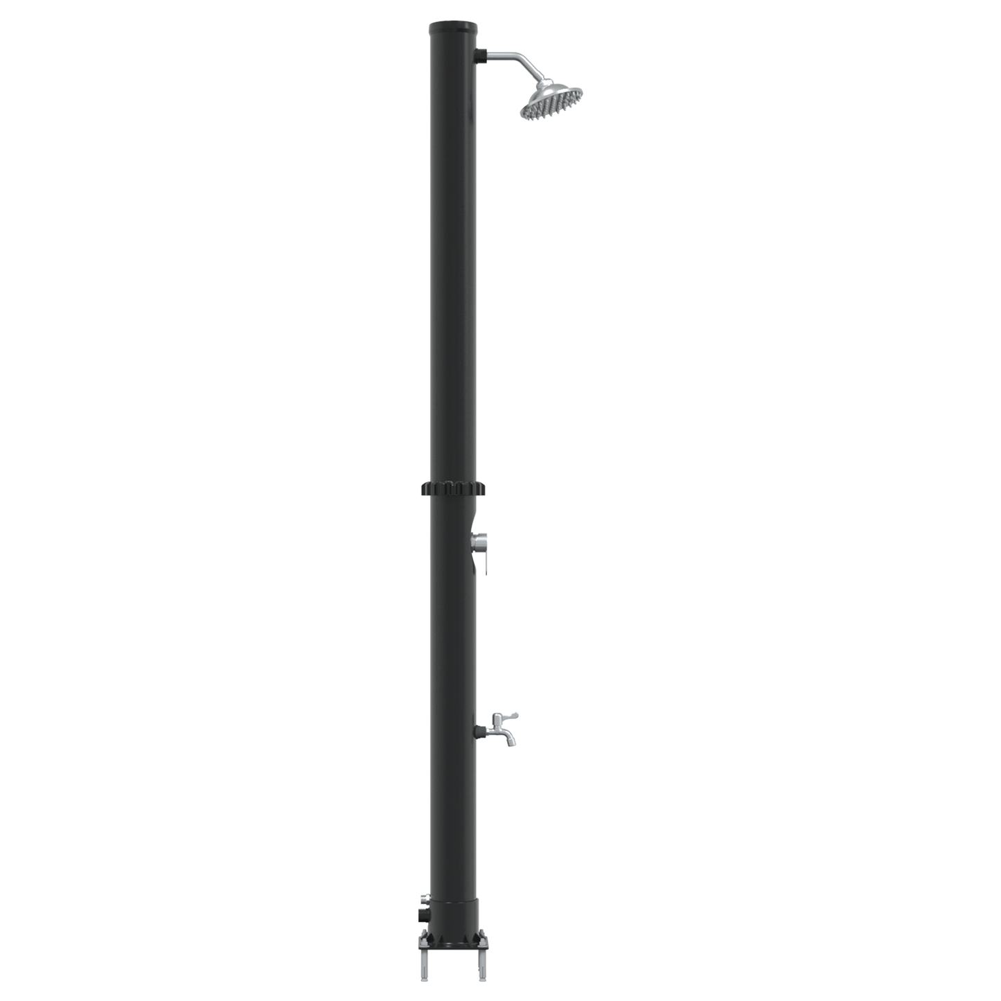 Utendørs Soldusj Svart 217 cm PVC og Aluminium