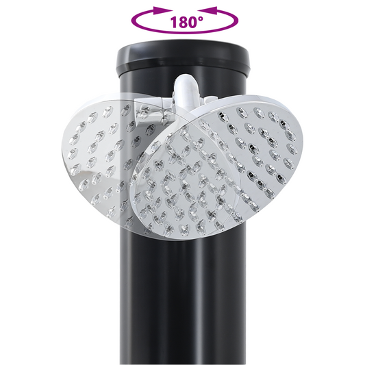 Utendørs Soldusj Svart 217 cm PVC og Aluminium