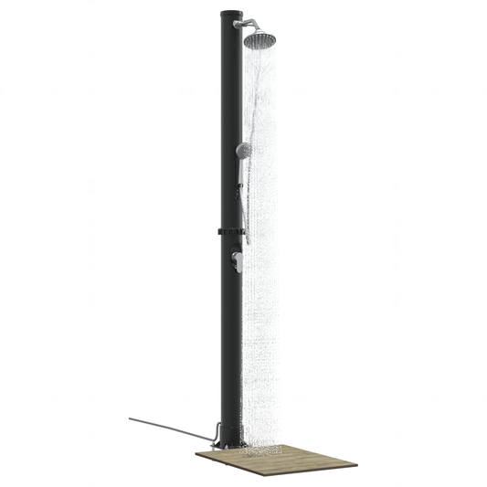 Utendørs Soldusj Svart 217 cm PVC og Aluminium