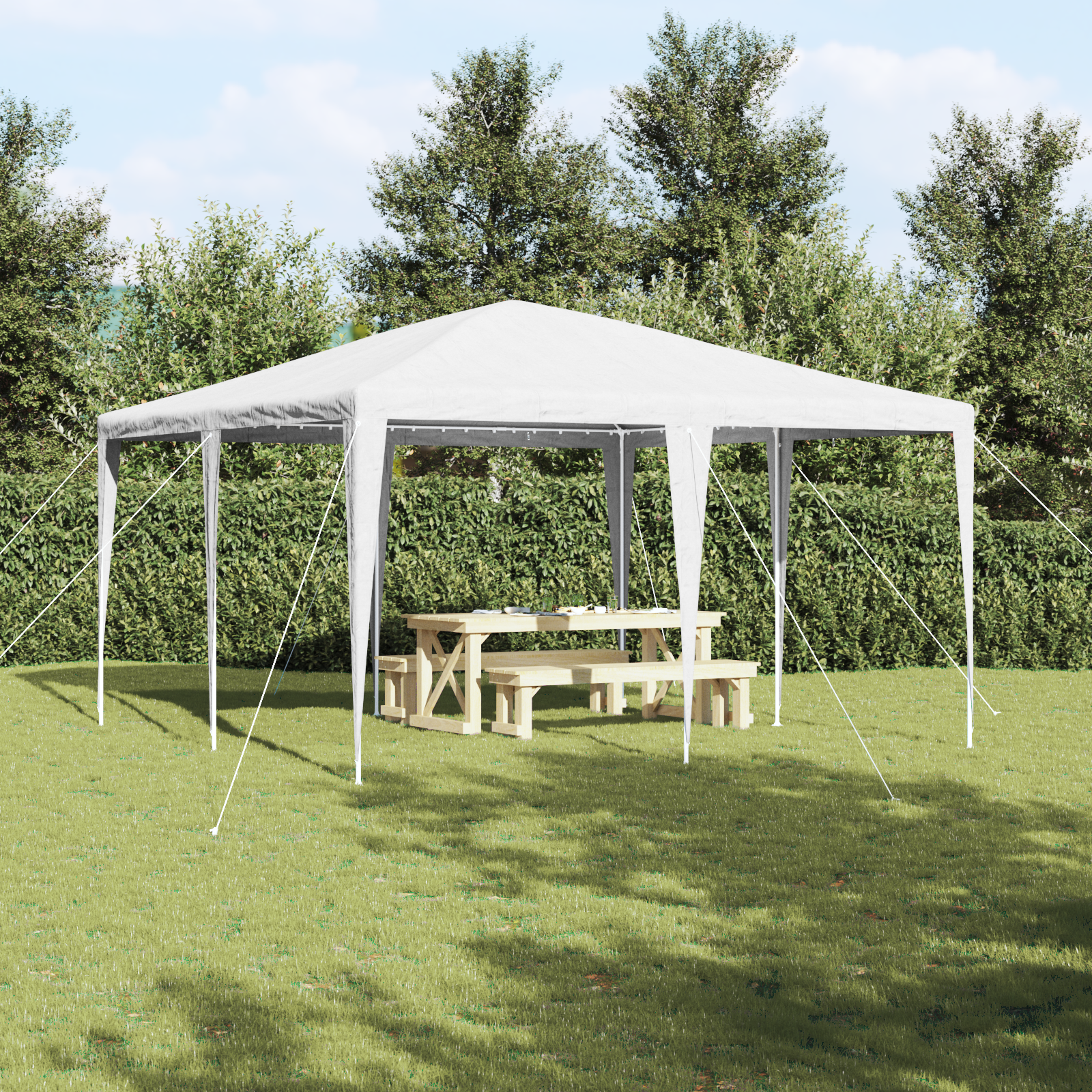 Partytelt Hvit 400 x 400 x 266 cm Polyester og stål