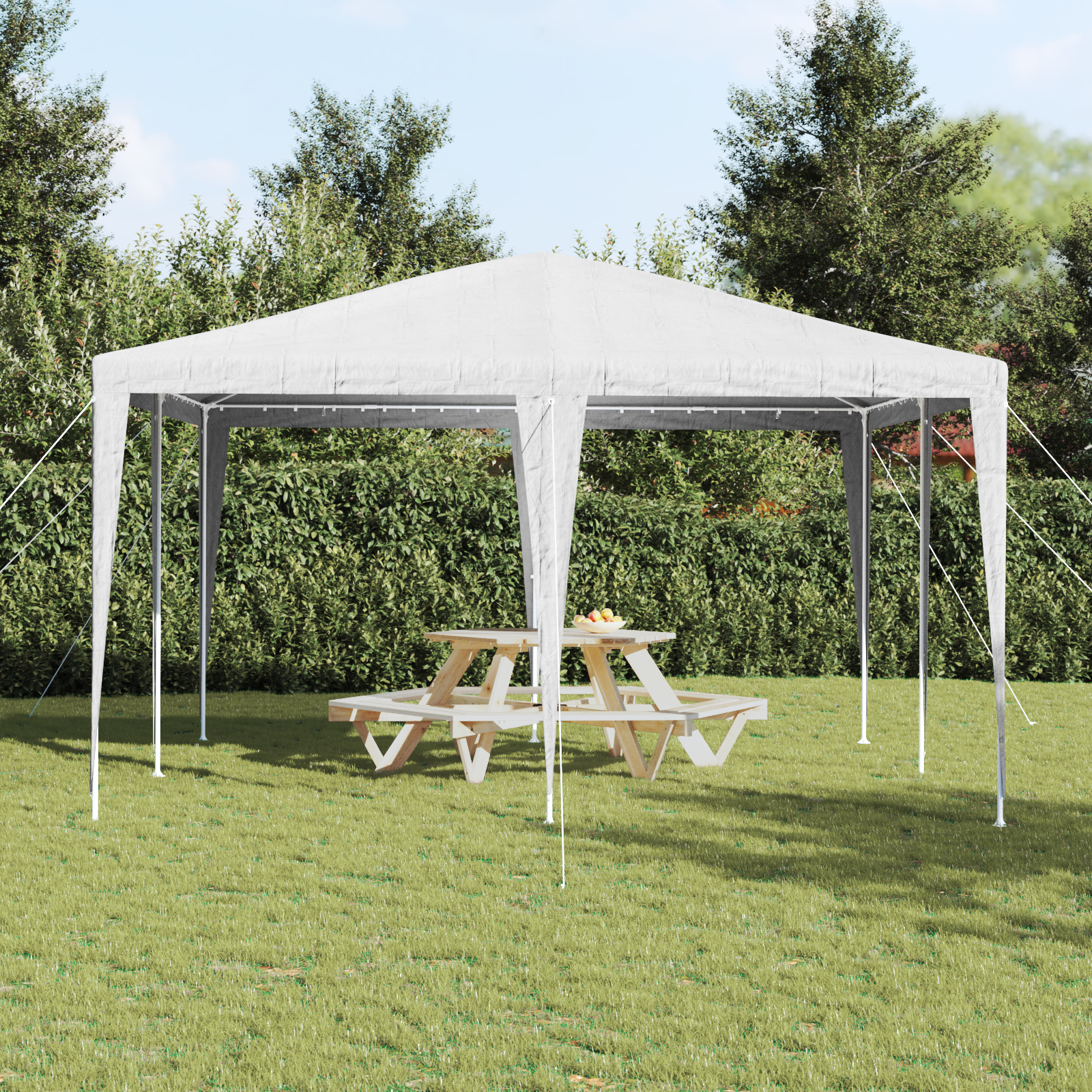 Partytelt Hvit 400 x 400 x 266 cm Polyester og stål