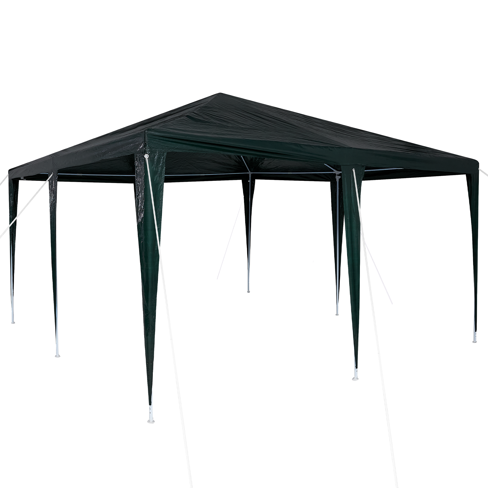 Partytelt Grønn og hvit 400 x 400 x 266 cm Polyester og stål