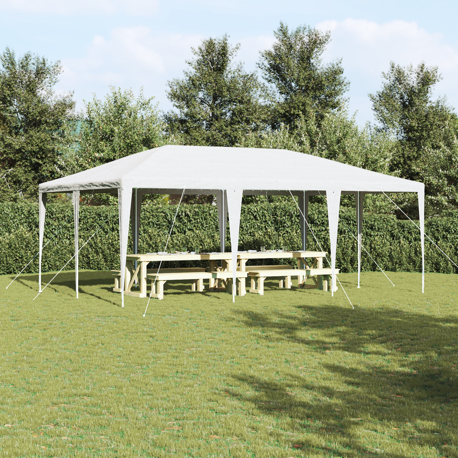 Partytelt Hvit 600 x 400 x 266 cm Polyester og stål