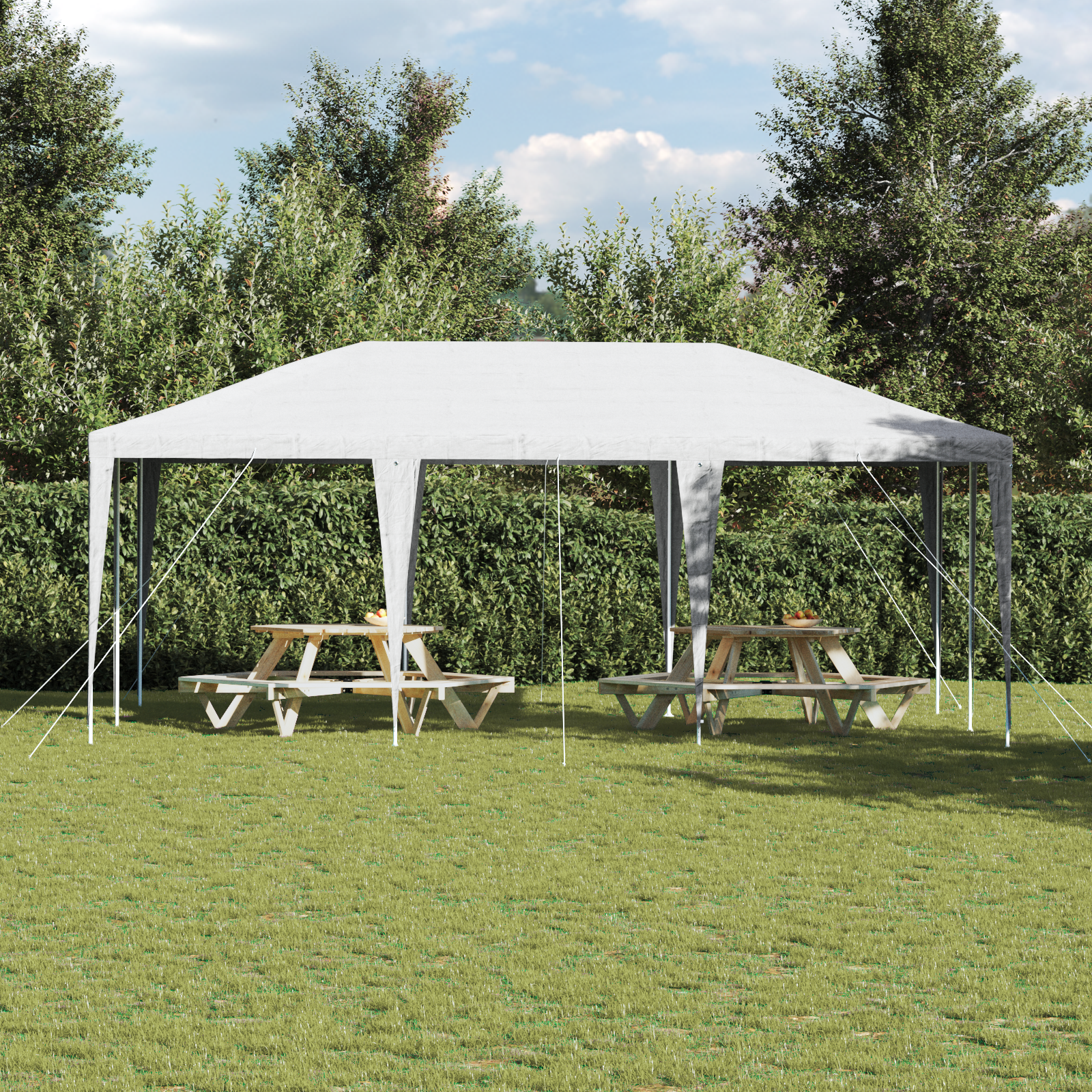 Partytelt Hvit 600 x 400 x 266 cm Polyester og stål