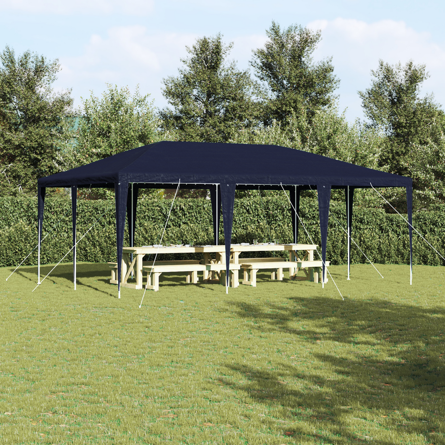 Partytelt Blå 600 x 400 x 266 cm Polyetylen og Stål