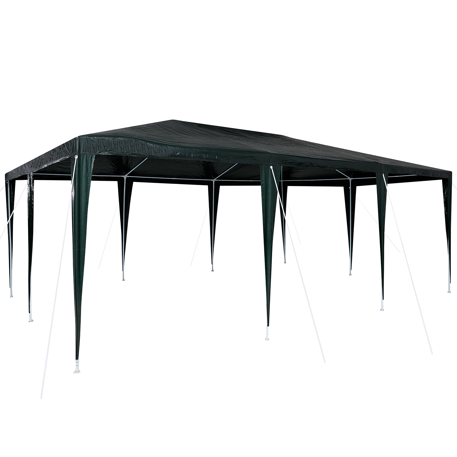 Partytelt Grønn og hvit 600 x 400 x 266 cm Polyester og stål