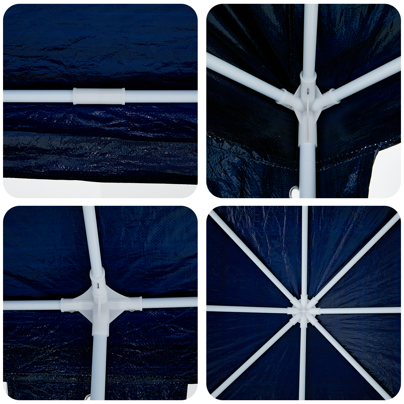 Partytelt Blå og hvit 800 x 400 x 266 cm Polyester og stål