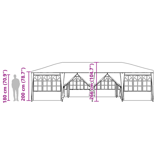 Partytelt Hvit 800 x 400 x 266 cm Polyethylen