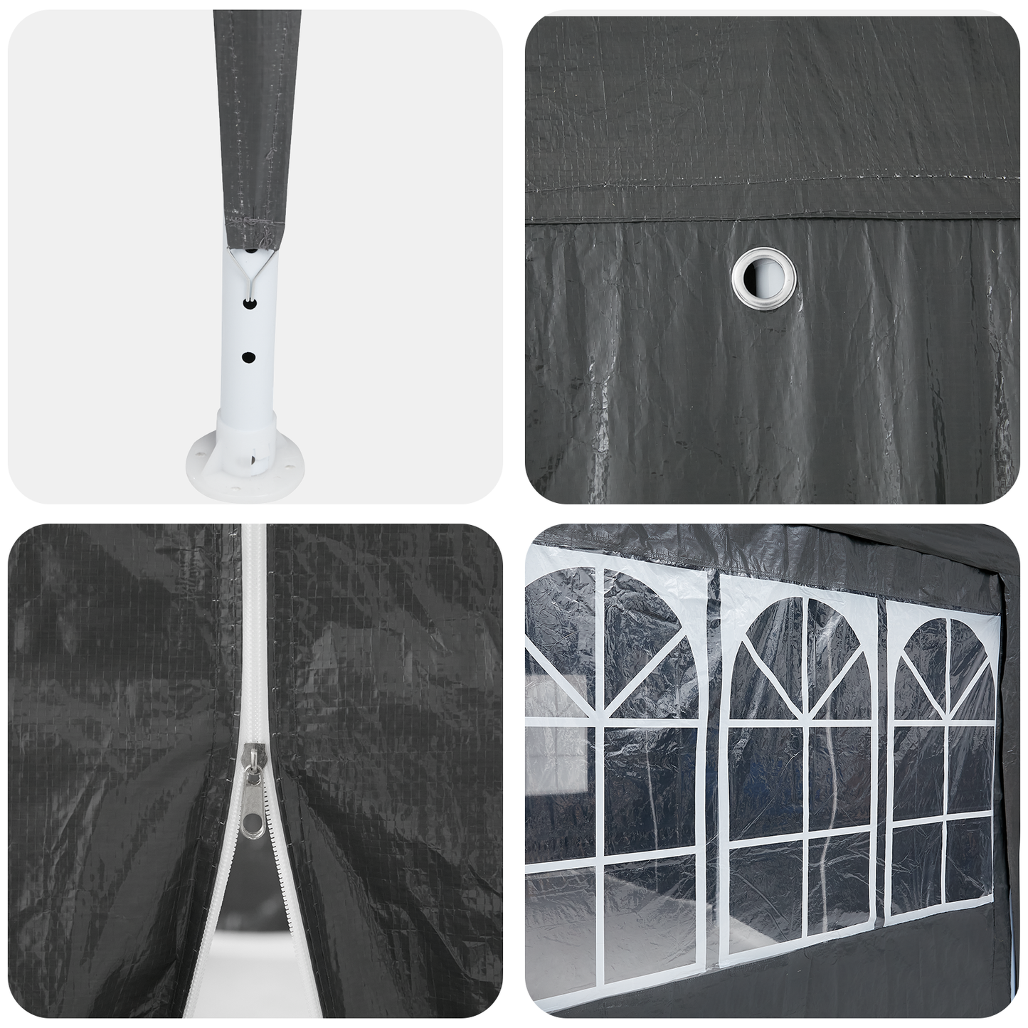 Partytelt Antrasitt 800 x 400 x 266 cm Polyethylen