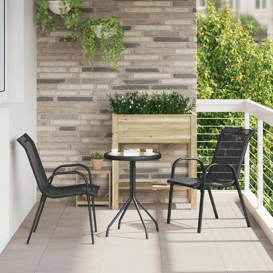 Hage Bistro Sett 3 pcs Svart Stål