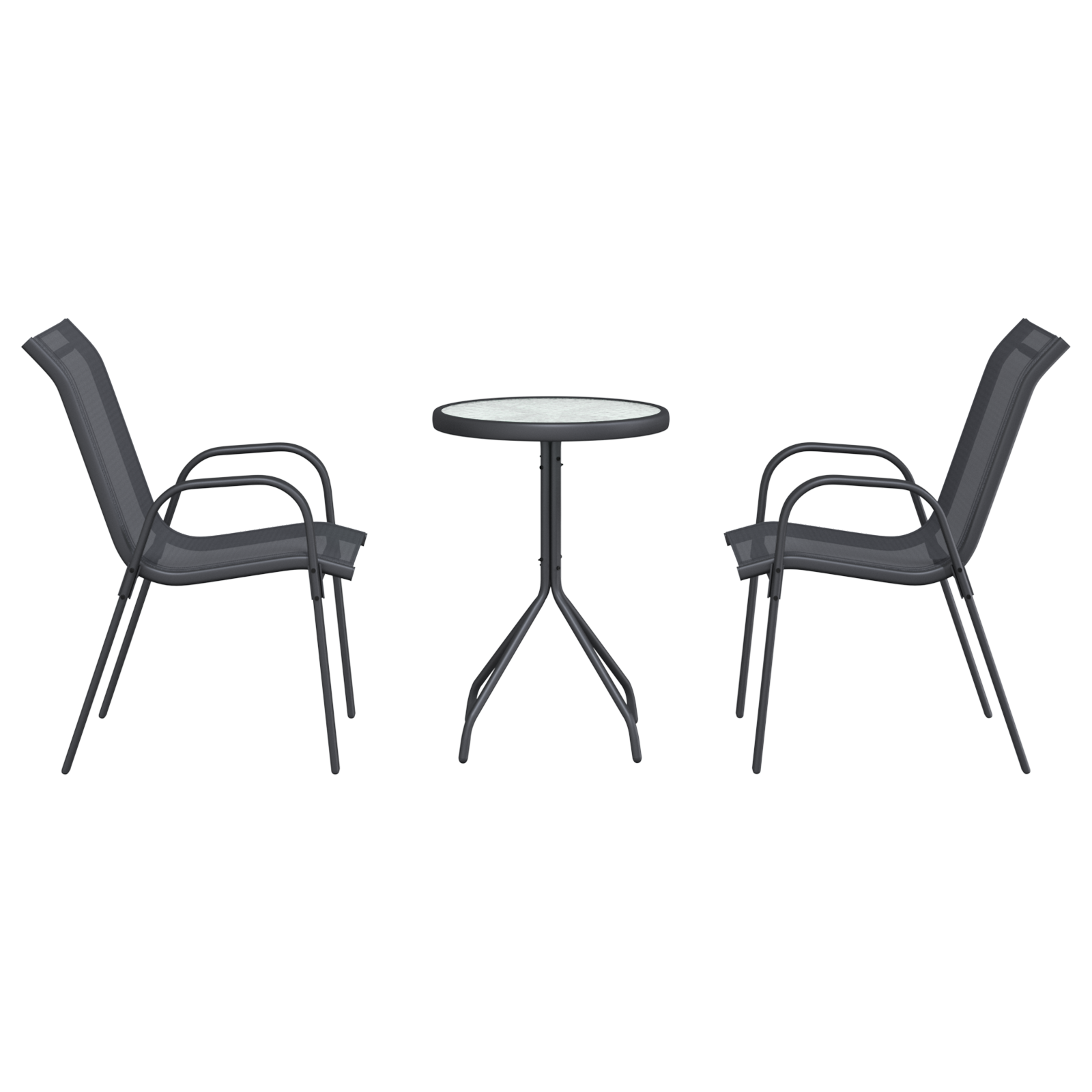 Hage Bistro Sett 3 pcs Grå Stål