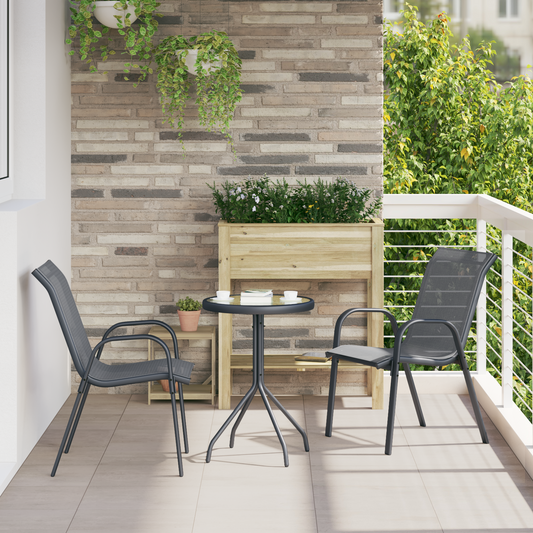 Hage Bistro Sett 3 pcs Grå Stål