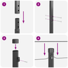 Gjerdepunkter Manual 7 pcs Grå Ø32mm 170 cm Galvanisert stål