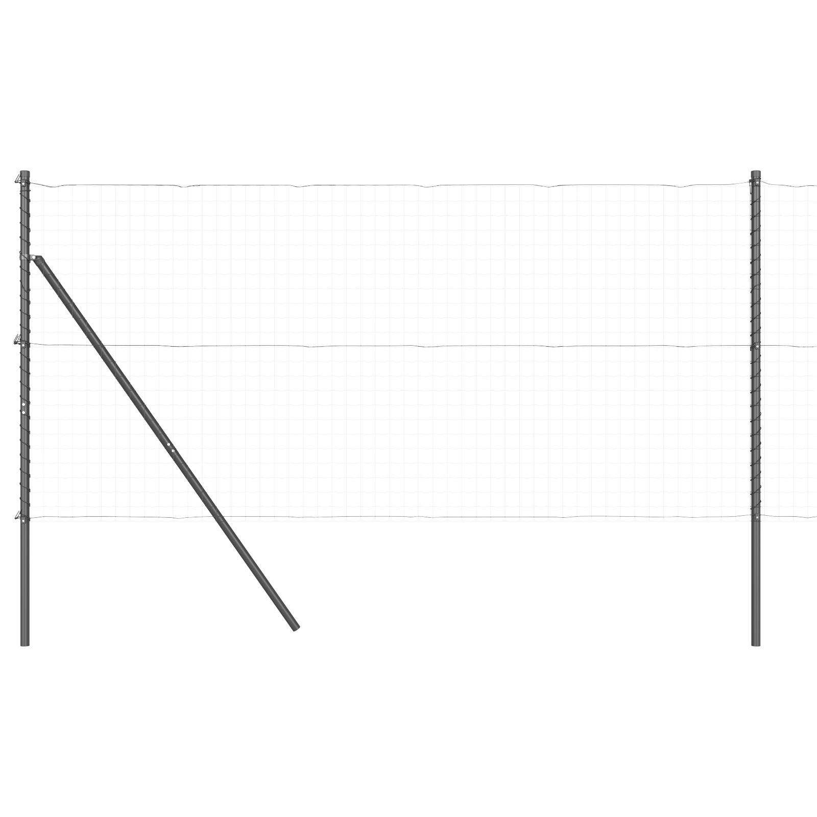Gjerdepunkter Manual 7 pcs Grå Ø32mm 170 cm Galvanisert stål