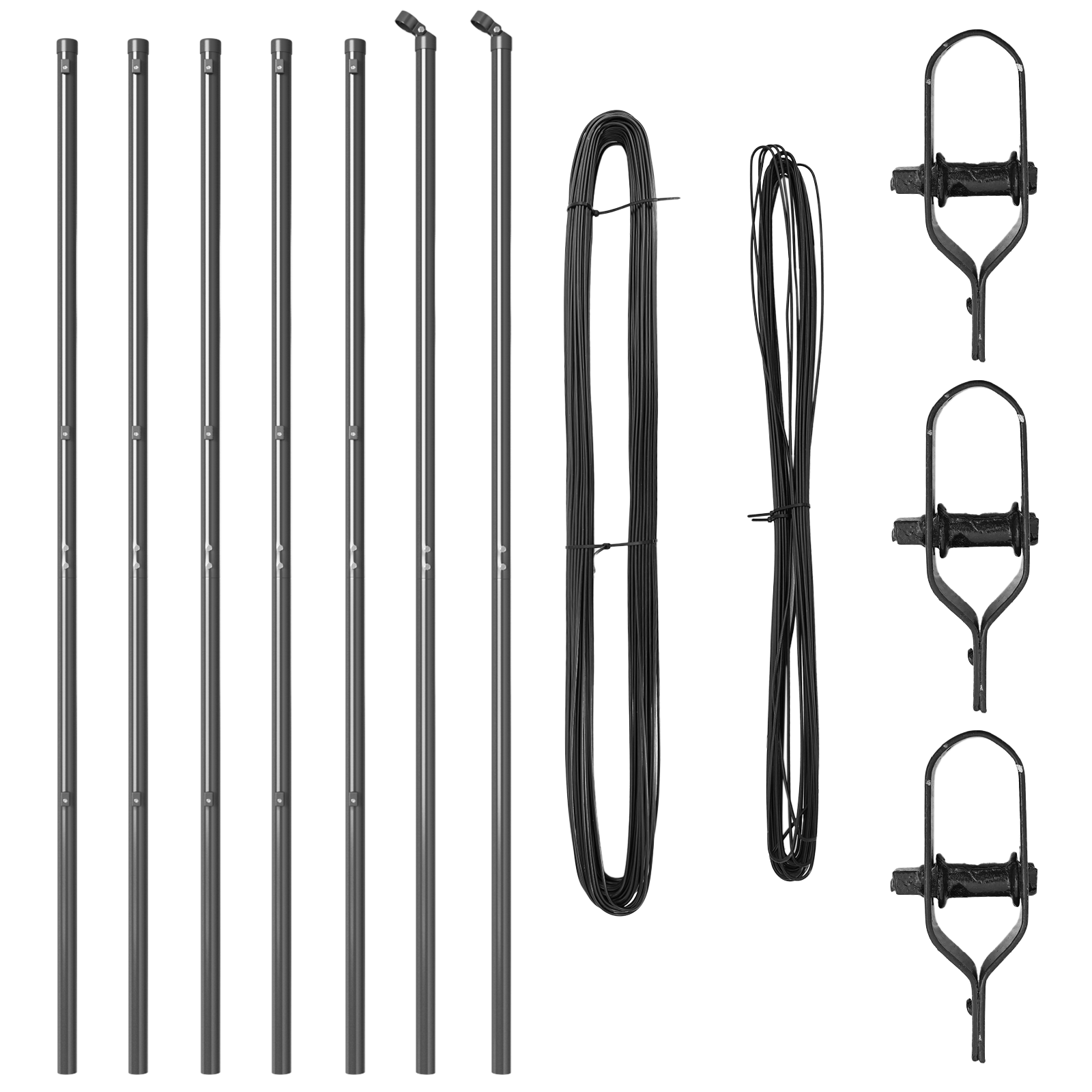 Gjerdepunkter Manual 7 pcs Grå Ø32mm 170 cm Galvanisert stål