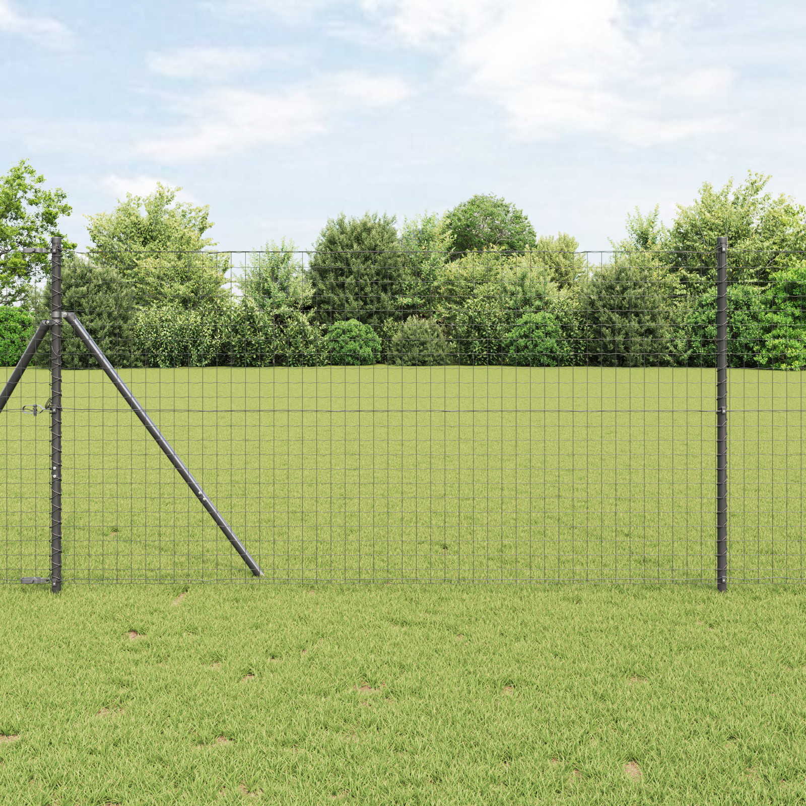 Gjerdepunkter Manual 7 pcs Grå Ø32mm 170 cm Galvanisert stål