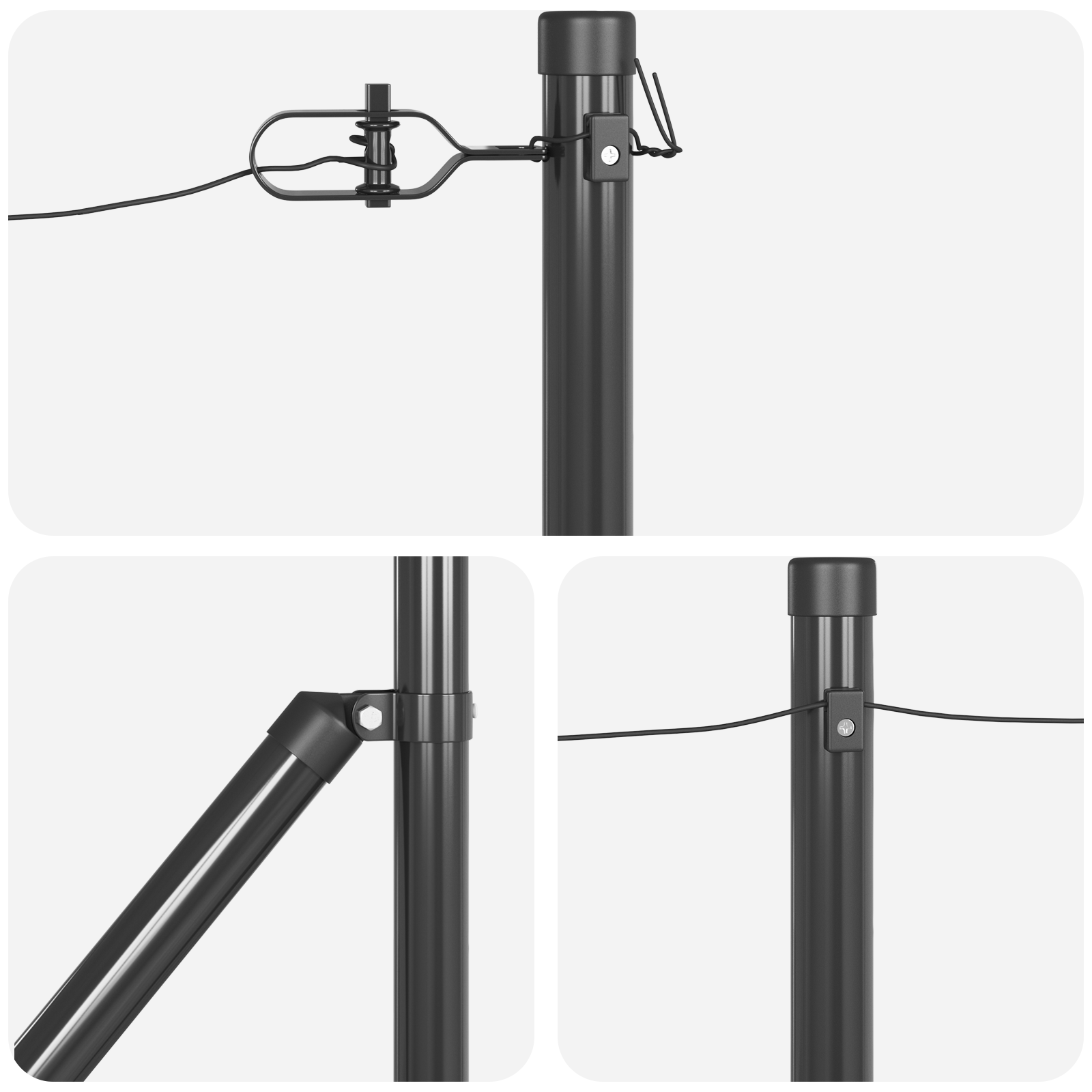 Gjerdepunkter Manual 13 pcs Grå Ø32mm 80 cm Galvanisert stål